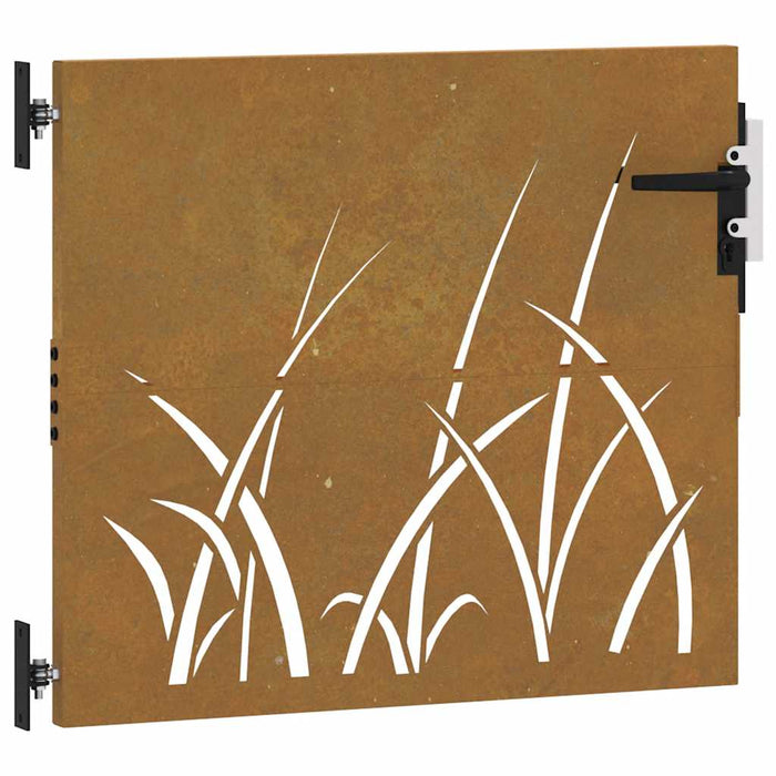 Cancello da Giardino 85x100 cm in Acciaio Corten Design Erba