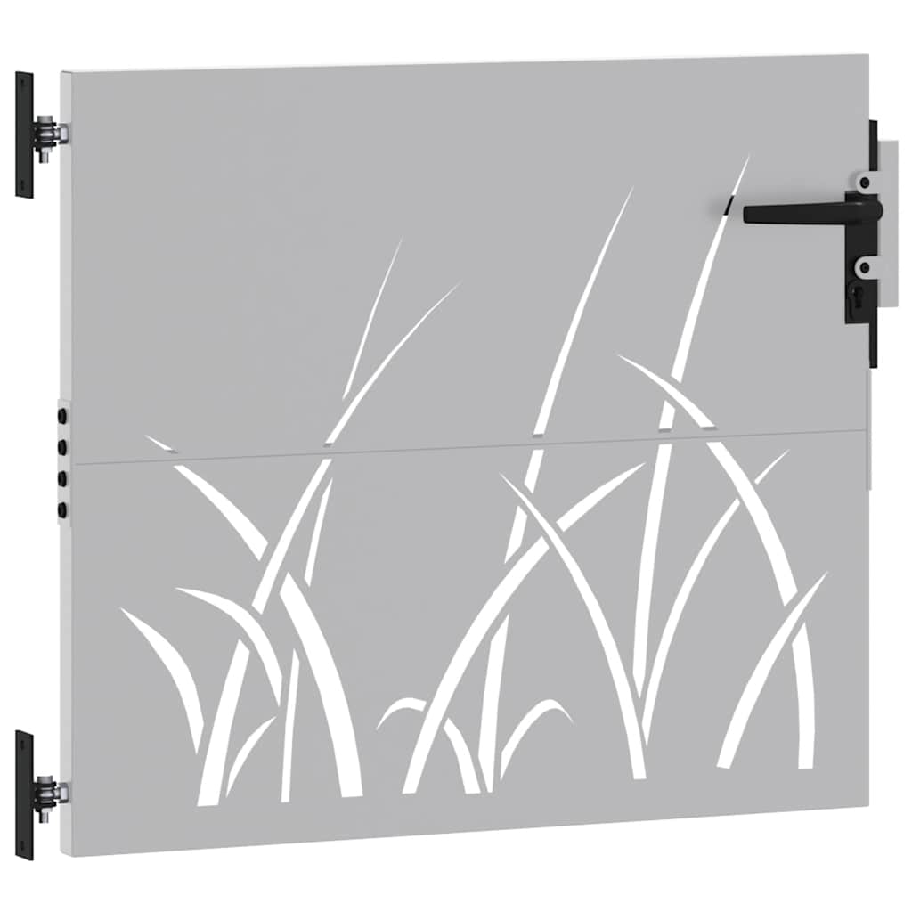 Cancello da Giardino 85x100 cm in Acciaio Corten Design Erba