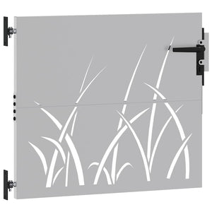 Cancello da Giardino 85x100 cm in Acciaio Corten Design Erba