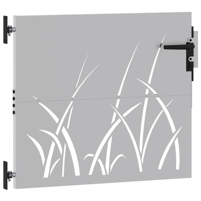 Cancello da Giardino 85x100 cm in Acciaio Corten Design Erba