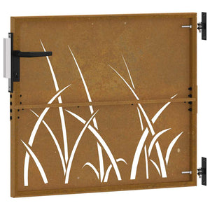 Cancello da Giardino 85x100 cm in Acciaio Corten Design Erba