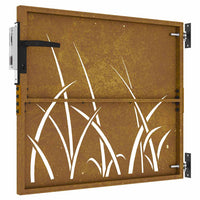 Cancello da Giardino 85x100 cm in Acciaio Corten Design Erba 153221