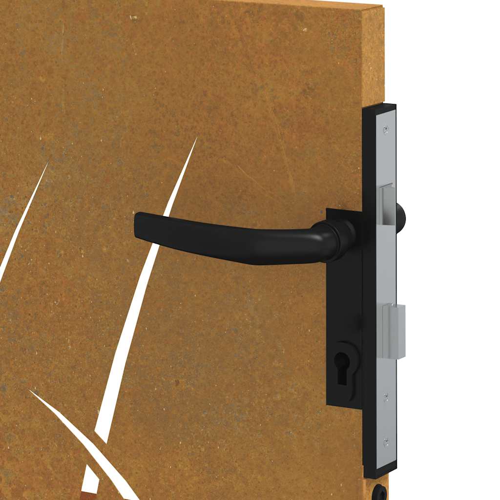 Cancello da Giardino 85x100 cm in Acciaio Corten Design Erba