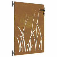 Cancello da Giardino 85x125 cm in Acciaio Corten Design Erba 153222