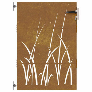 Cancello da Giardino 85x125 cm in Acciaio Corten Design Erba 153222