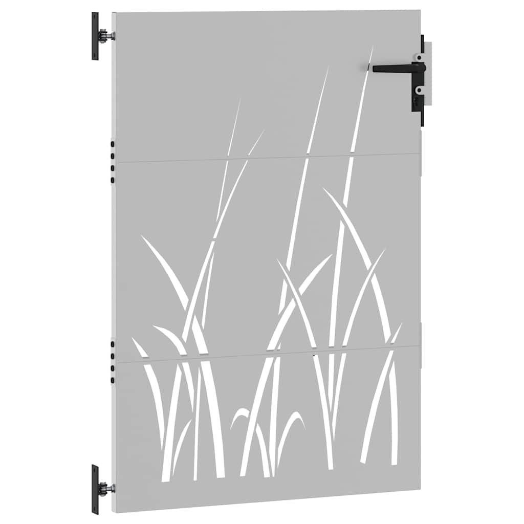 Cancello da Giardino 85x125 cm in Acciaio Corten Design Erba 153222