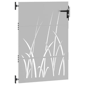 Cancello da Giardino 85x125 cm in Acciaio Corten Design Erba 153222