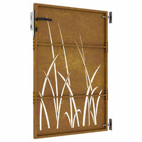 Cancello da Giardino 85x125 cm in Acciaio Corten Design Erba 153222