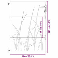 Cancello da Giardino 85x125 cm in Acciaio Corten Design Erba 153222
