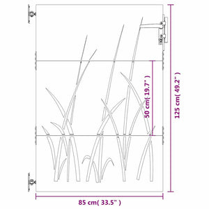 Cancello da Giardino 85x125 cm in Acciaio Corten Design Erba 153222