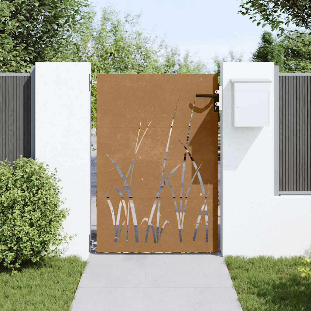 Cancello da Giardino 85x125 cm in Acciaio Corten Design Erbacod mxl 128066