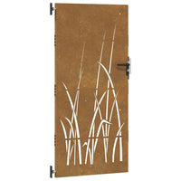 Cancello da Giardino 85x200 cm in Acciaio Corten Design Erba