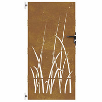 Cancello da Giardino 85x200 cm in Acciaio Corten Design Erba 153225