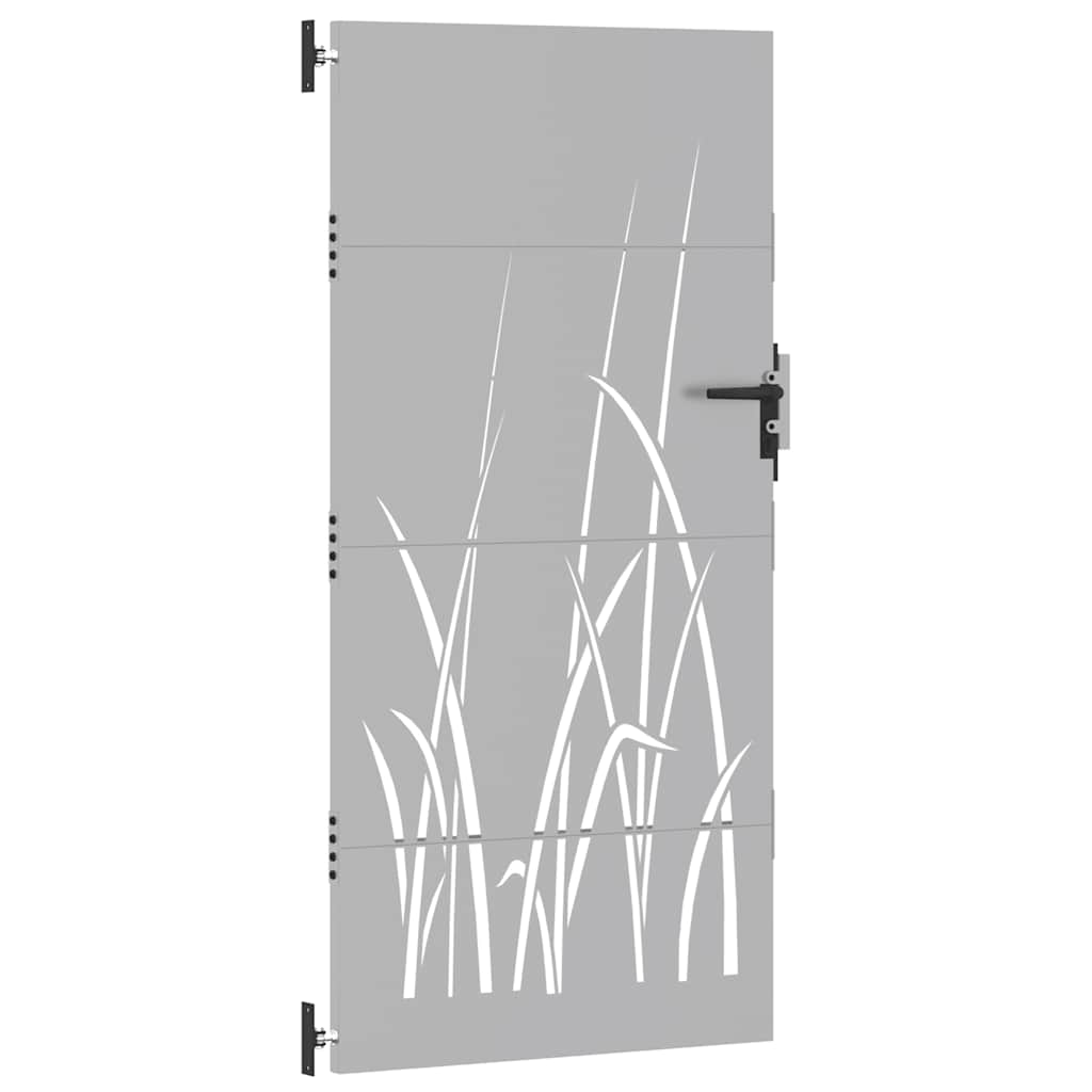 Cancello da Giardino 85x200 cm in Acciaio Corten Design Erba