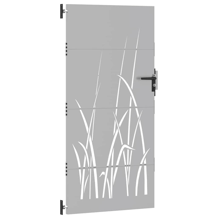 Cancello da Giardino 85x200 cm in Acciaio Corten Design Erba