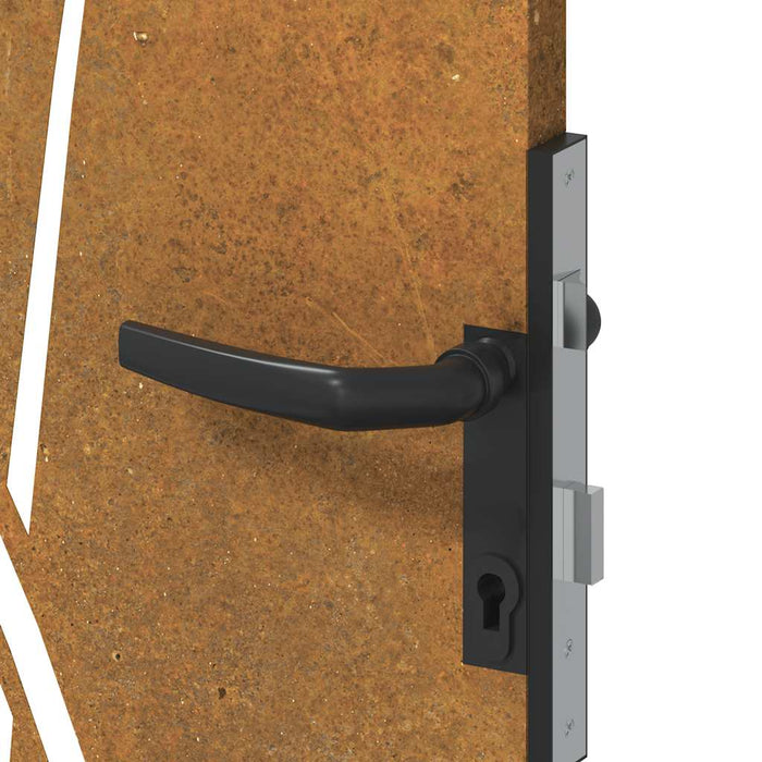 Cancello da Giardino 85x200 cm in Acciaio Corten Design Erba