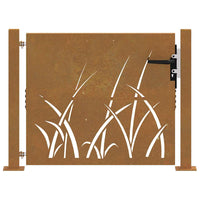Cancello da Giardino 105x105 cm in Acciaio Corten Design Erba