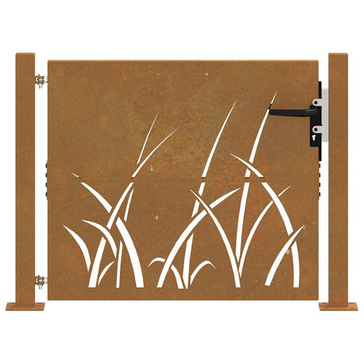 Cancello da Giardino 105x105 cm in Acciaio Corten Design Erba