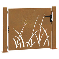Cancello da Giardino 105x105 cm in Acciaio Corten Design Erba