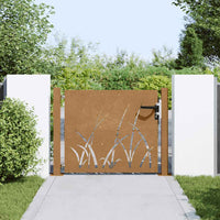 Cancello da Giardino 105x105 cm in Acciaio Corten Design Erba