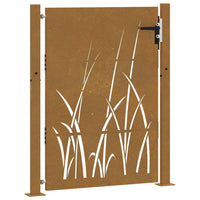 Cancello da Giardino 105x130 cm in Acciaio Corten Design Erba