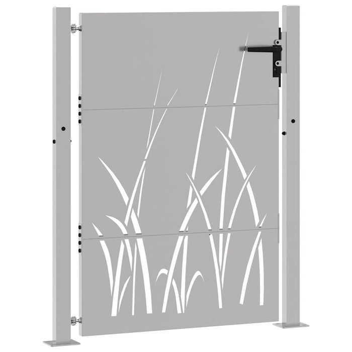 Cancello da Giardino 105x130 cm in Acciaio Corten Design Erba