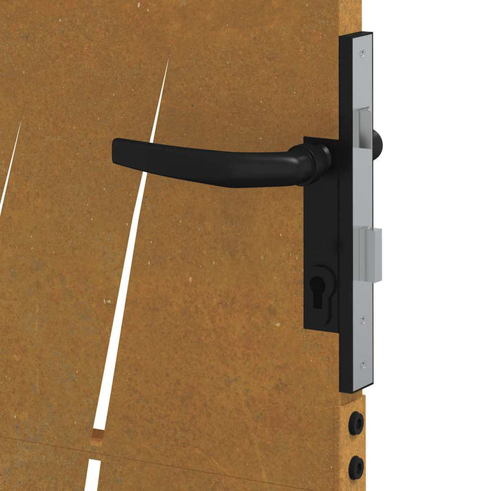 Cancello da Giardino 105x130 cm in Acciaio Corten Design Erba