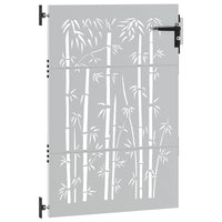 Cancello da Giardino 85x125 cm in Acciaio Corten Design Bambù 153234