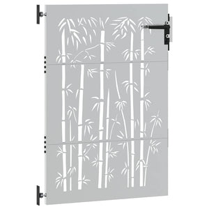 Cancello da Giardino 85x125 cm in Acciaio Corten Design Bambù 153234
