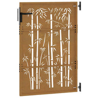 Cancello da Giardino 85x125 cm in Acciaio Corten Design Bambù 153234