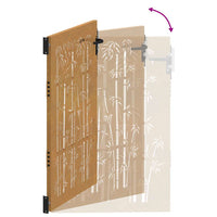 Cancello da Giardino 85x125 cm in Acciaio Corten Design Bambù 153234