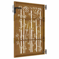 Cancello da Giardino 85x150 cm in Acciaio Corten Design Bambù 153235