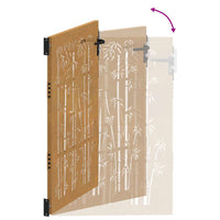 Cancello da Giardino 85x150 cm in Acciaio Corten Design Bambù