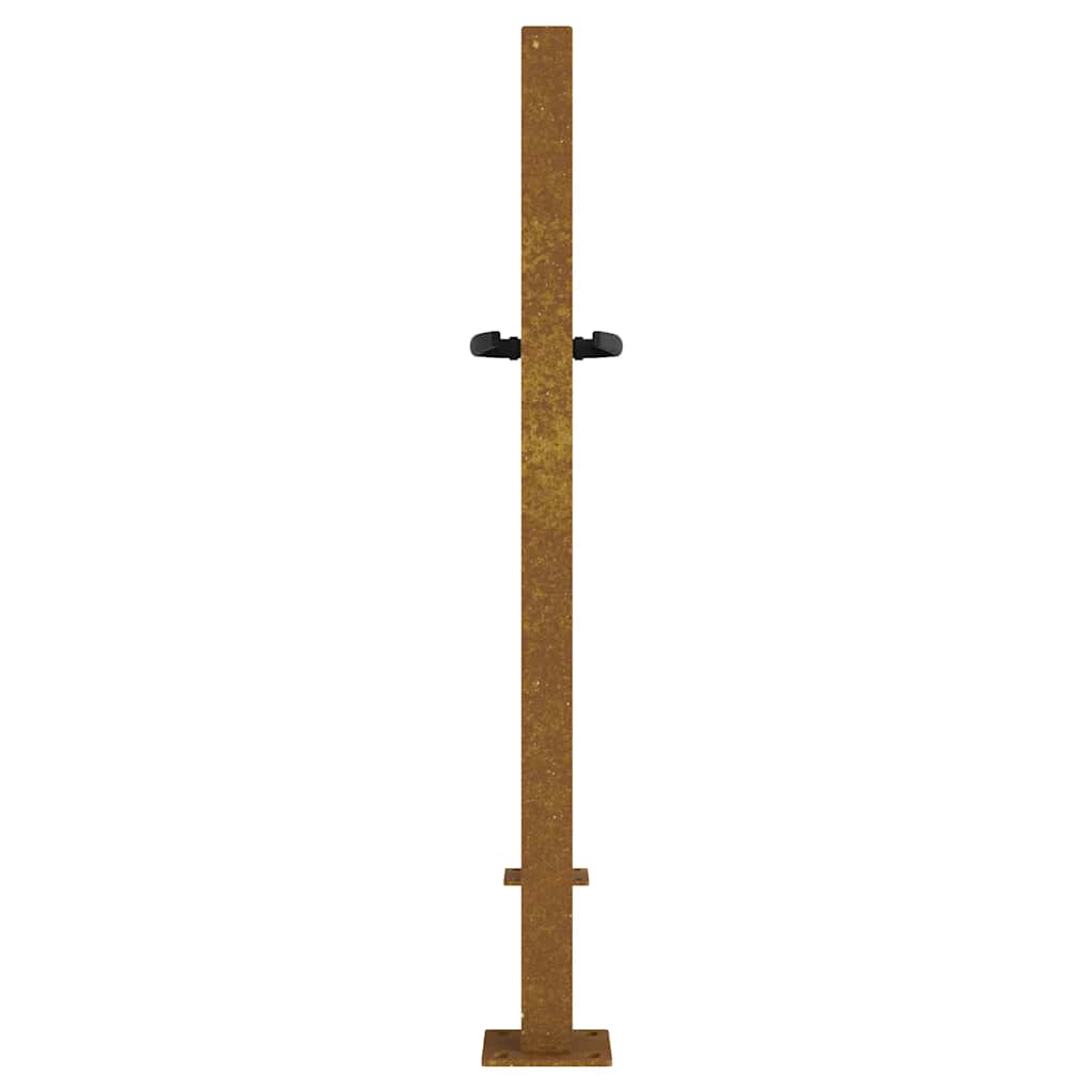 Cancello da Giardino 105x80 cm in Acciaio Corten Design Bambù