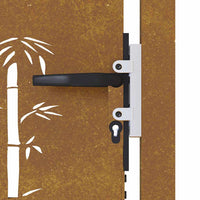 Cancello da Giardino 105x80 cm in Acciaio Corten Design Bambù