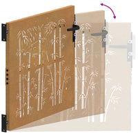 Cancello da Giardino 105x105 cm in Acciaio Corten Design Bambù 153239