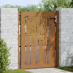 Cancello da Giardino 105x155 cm in Acciaio Corten Design BambÃ¹cod mxl 127701