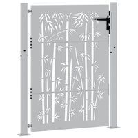 Cancello da Giardino 105x155 cm in Acciaio Corten Design Bambù 153241