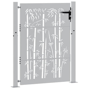 Cancello da Giardino 105x155 cm in Acciaio Corten Design Bambù 153241