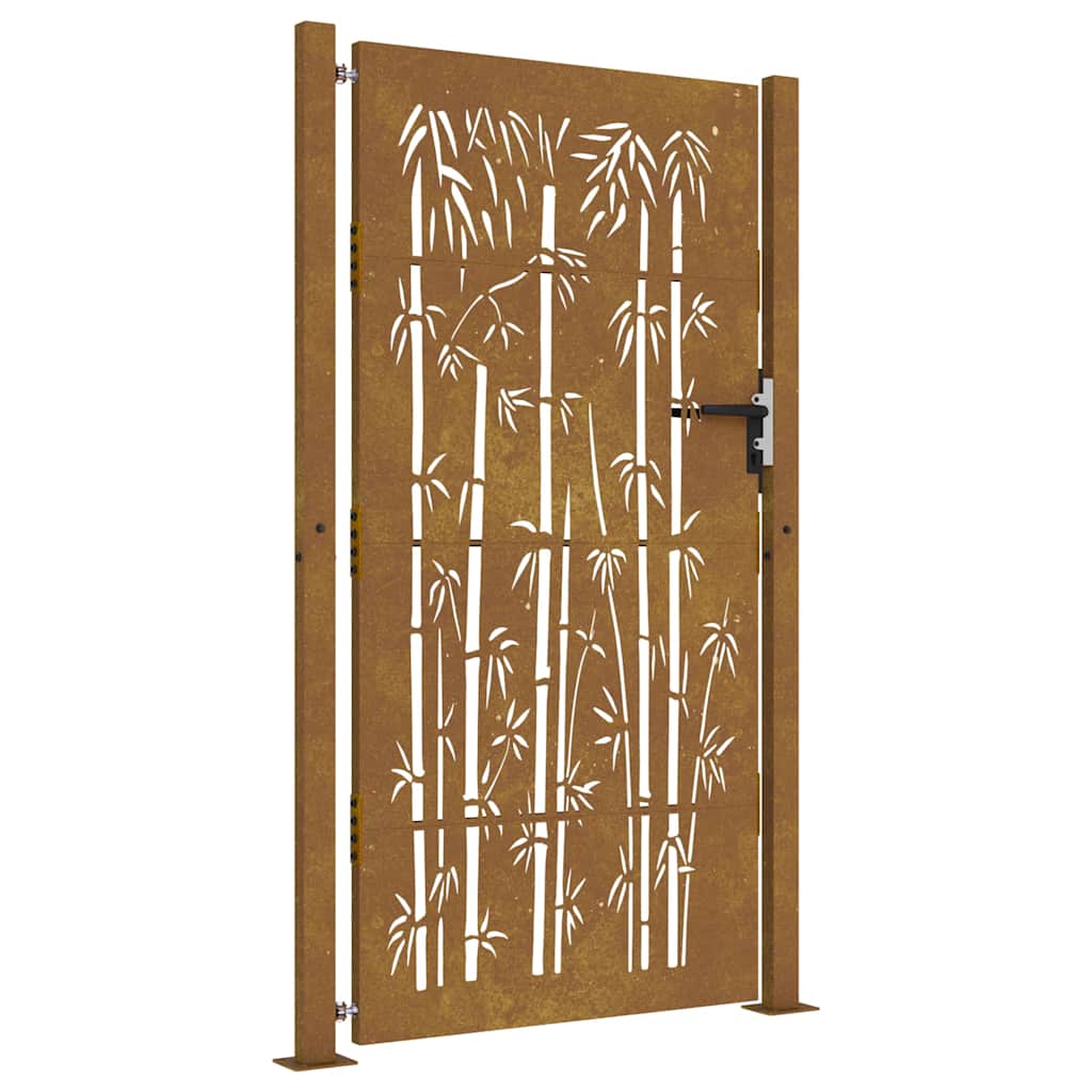 Cancello da Giardino 105x205 cm in Acciaio Corten Design BambÃ¹cod mxl 128262