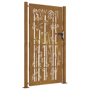 Cancello da Giardino 105x205 cm in Acciaio Corten Design BambÃ¹cod mxl 128262