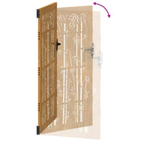 Cancello da Giardino 105x205 cm in Acciaio Corten Design Bambù 153243