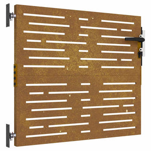 Cancello da Giardino 85x75 cm Acciaio Corten Design Quadrato