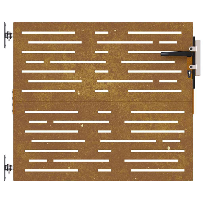 Cancello da Giardino 85x75 cm Acciaio Corten Design Quadrato 153244