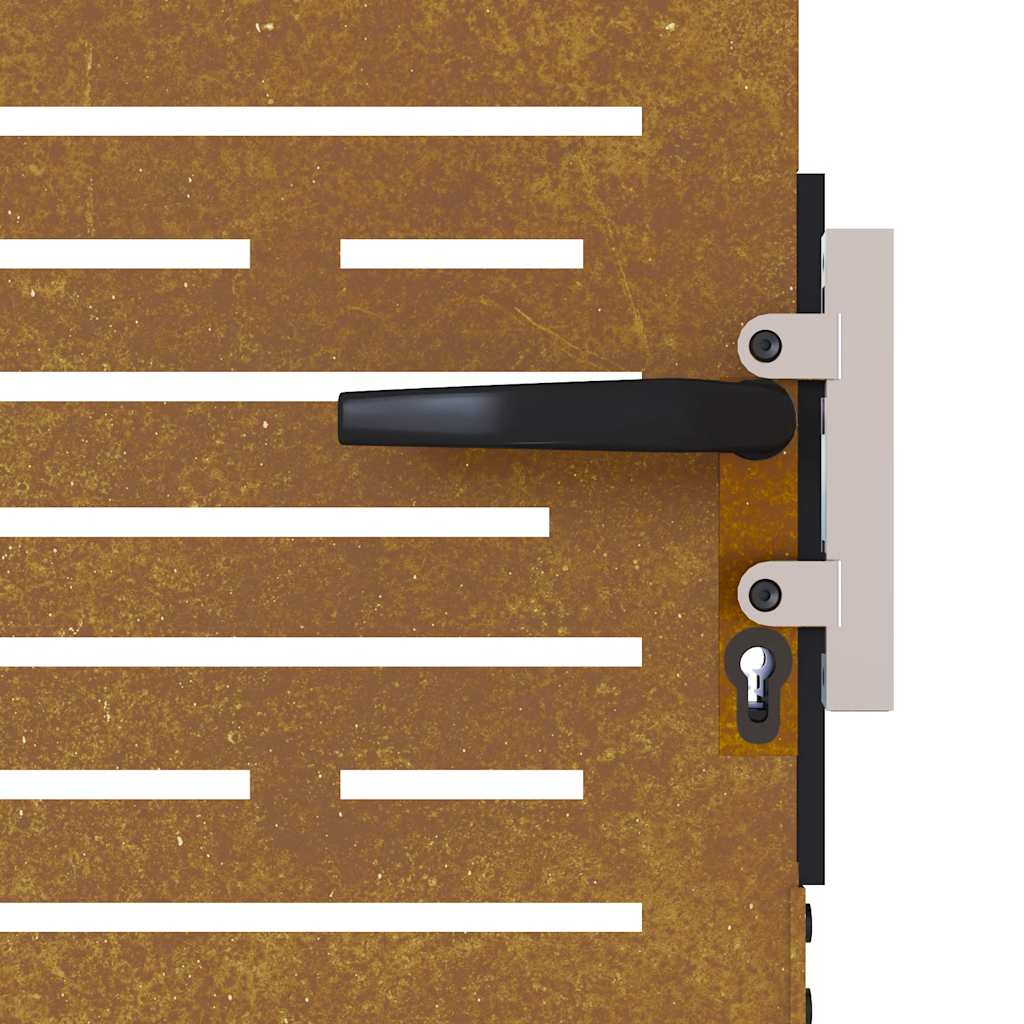 Cancello da Giardino 85x75 cm Acciaio Corten Design Quadrato