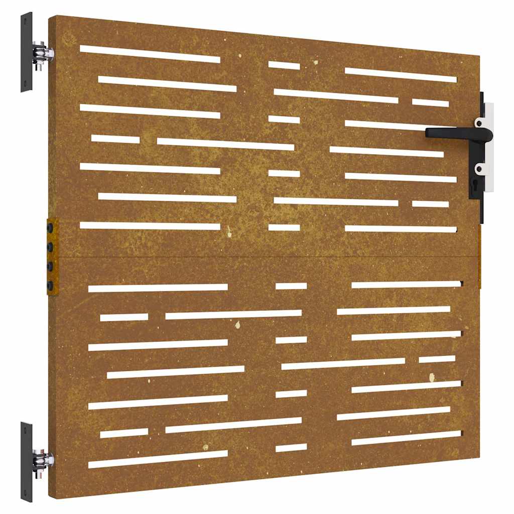 vidaXL Cancello da Giardino 85x100 cm Acciaio Corten Design Quadrato