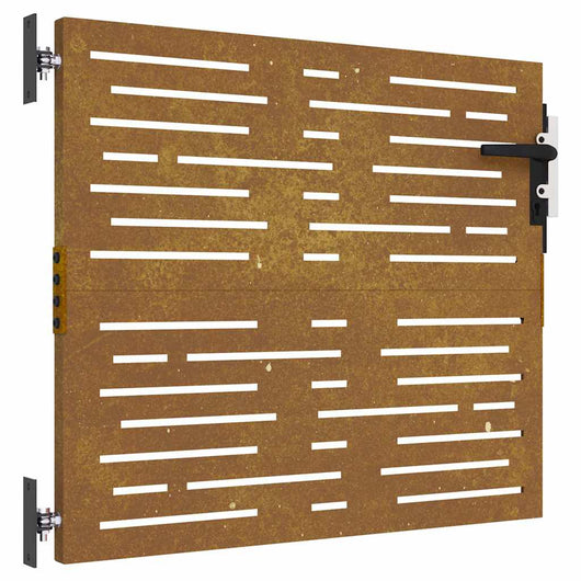 vidaXL Cancello da Giardino 85x100 cm Acciaio Corten Design Quadrato