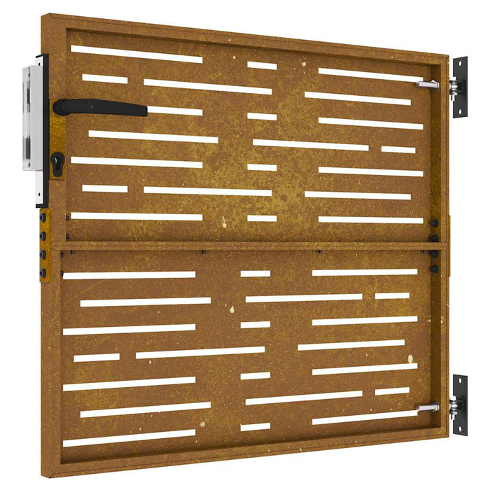 Cancello da Giardino 85x100 cm Acciaio Corten Design Quadrato 153245