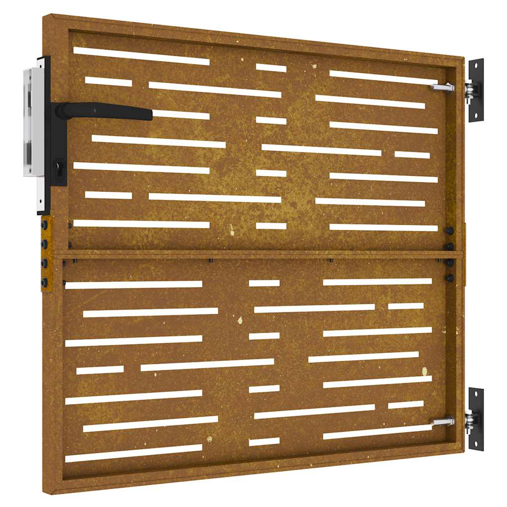 Cancello da Giardino 85x100 cm Acciaio Corten Design Quadrato 153245