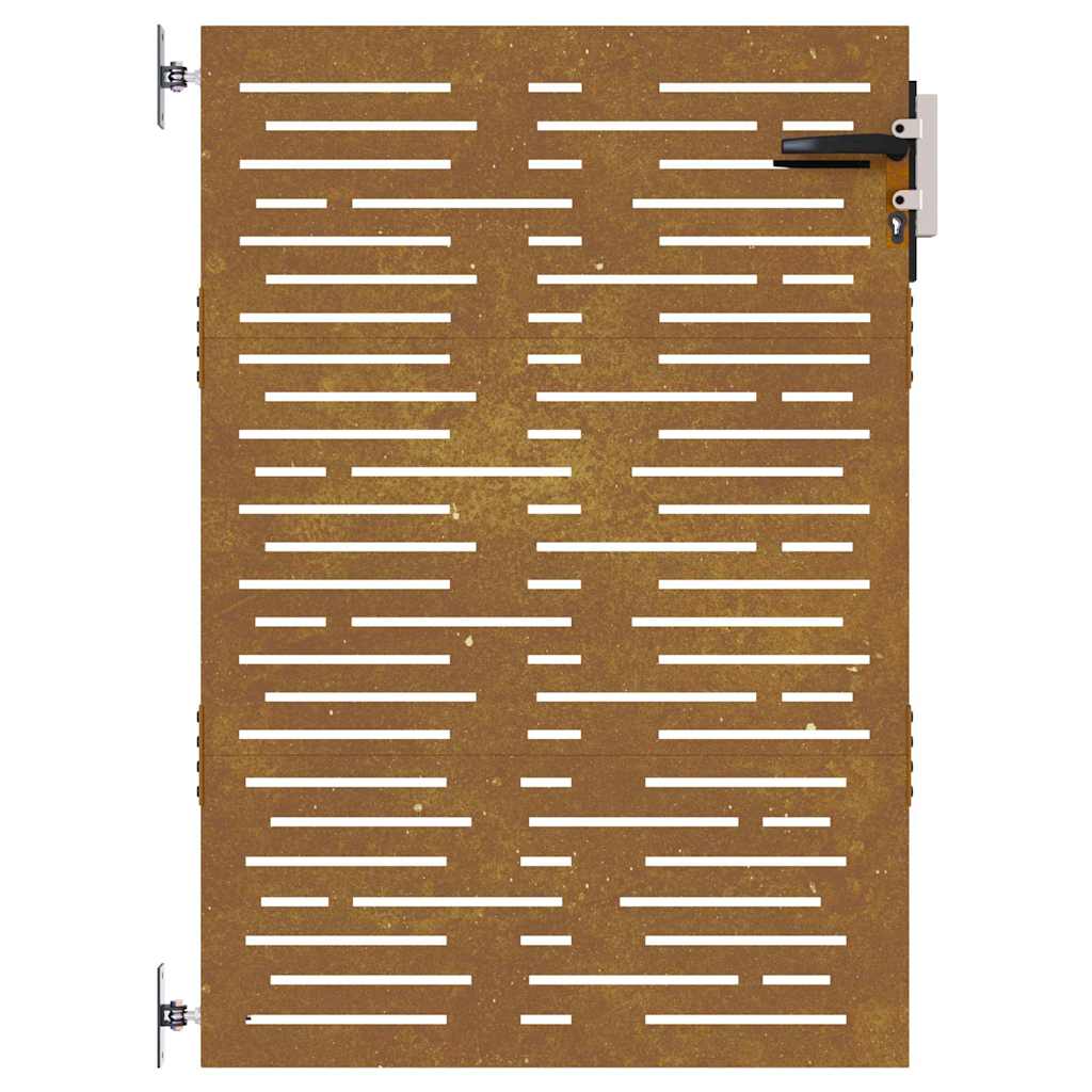 Cancello da Giardino 85x125 cm Acciaio Corten Design Quadrato 153246
